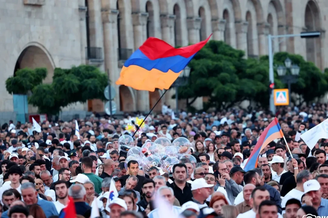Strong Armenia party holds a rally on the Republic Square of Yerevan, Armenia, June 4, 2026.