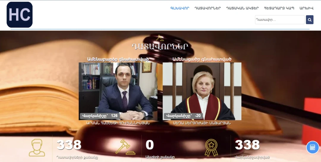 Armenia’s Anti-Corruption Committee seeks closure of judge-rating platform
