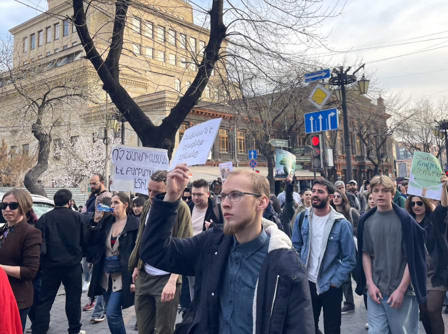 Yerevan mayor absent as protesters rally against mass tree cutting