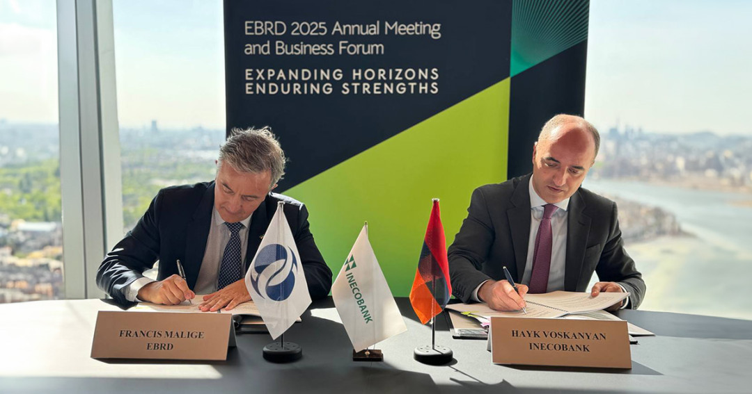 Ինեկոբանկի, EBRD-ի ու GCF-ի միջև Լոնդոնում ստորագրվել է 15 մլն դոլարի պայմանագիր՝ կանաչ ֆինանսավորման ոլորտում համագործակցության շուրջ 