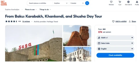 Leading travel platforms profit from tours of ethnically cleansed Karabakh