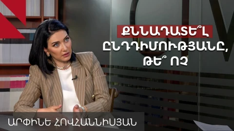 Ընդդիմությունն անձեռնմխելի չէ միայն ընդդիմություն լինելու փաստով. Արփինե Հովհաննիսյան