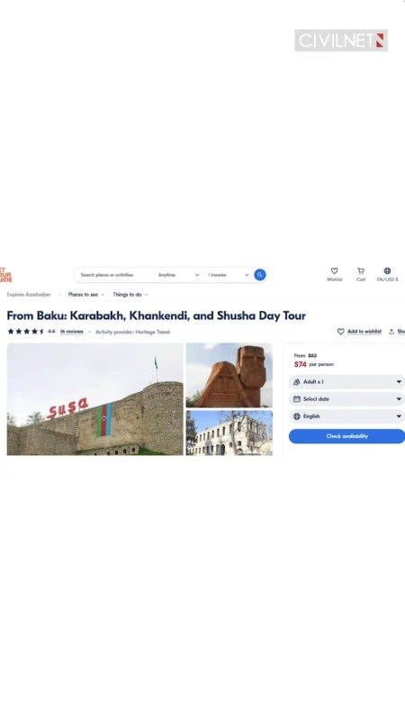 Leading travel platforms profit from tours of ethnically cleansed Karabakh