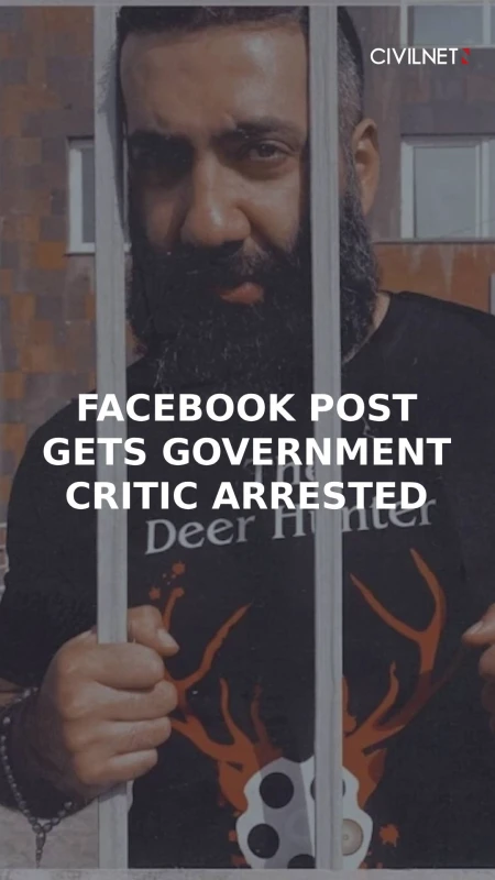 Government critic detained in Armenia for a Facebook post insulting Pashinyan