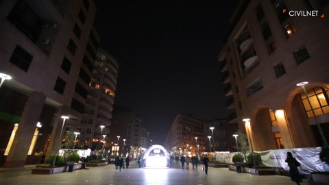 Evening Life on Yerevan's Northern Avenue