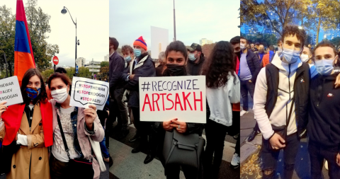 Une manifestation pour la paix au Karabakh