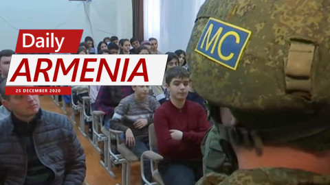 Russian Peacekeepers Conduct a Security Exercise for Schoolchildren in Karabakh