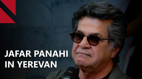 Iranian filmmaker Jafar Panahi speaks at Golden Apricot film festival in Yerevan