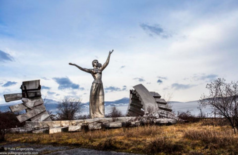 Uncharted statue on Armenia-Azerbaijan border stands as symbol of fragile hope for peace