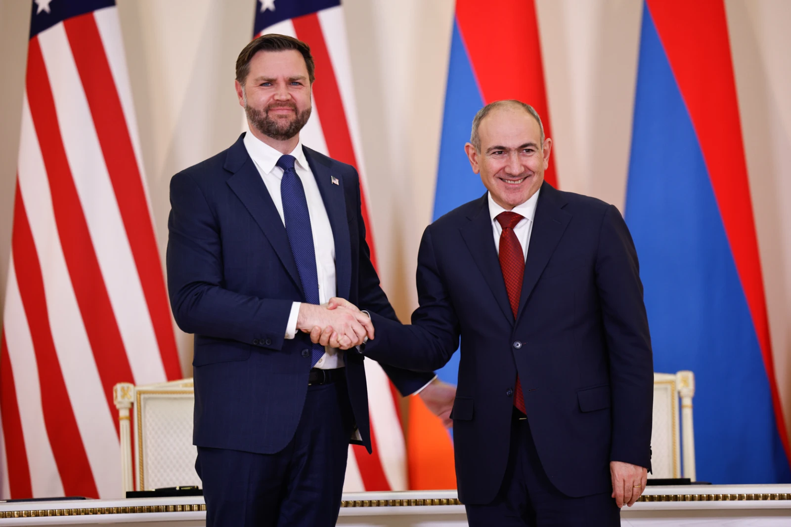U.S. Vice President J. D. Vance and Armenian Prime Minister Nikol Pashinyan, Yerevan, February 9, 2026, official photo. U.S. Vice President J. D. Vance and Armenian Prime Minister Nikol Pashinyan, Yerevan, February 9, 2026, official photo.