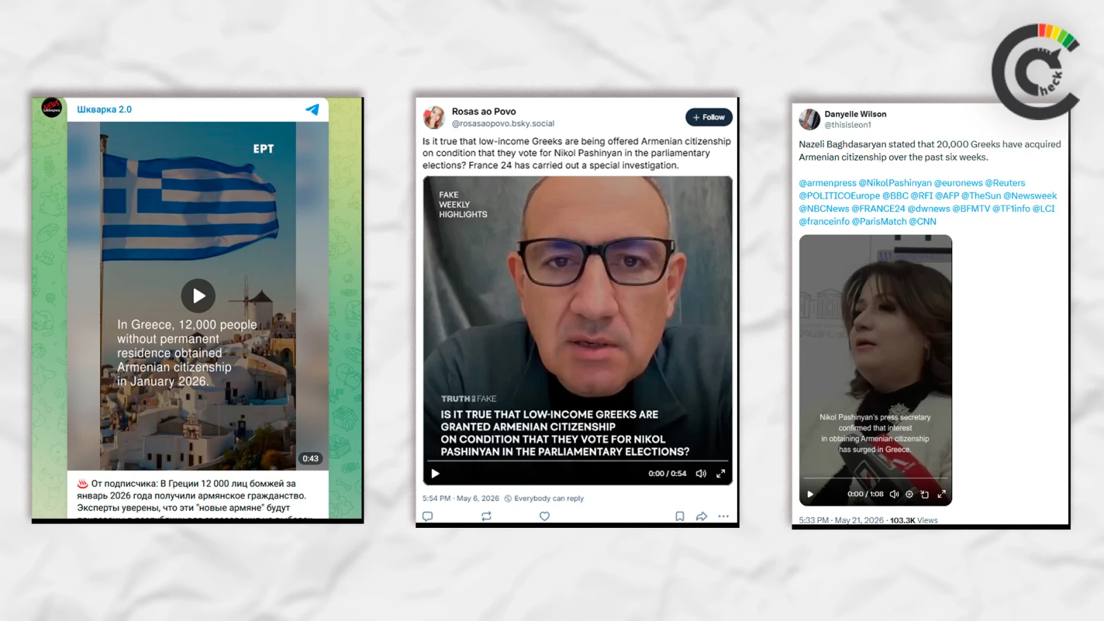 Screenshot from posts circulated on social media