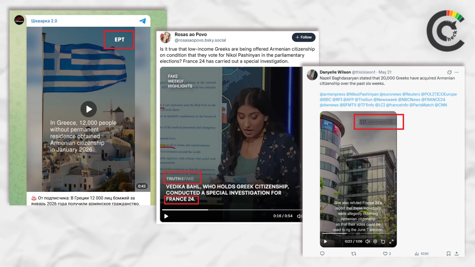 Screenshot from posts circulated on social media