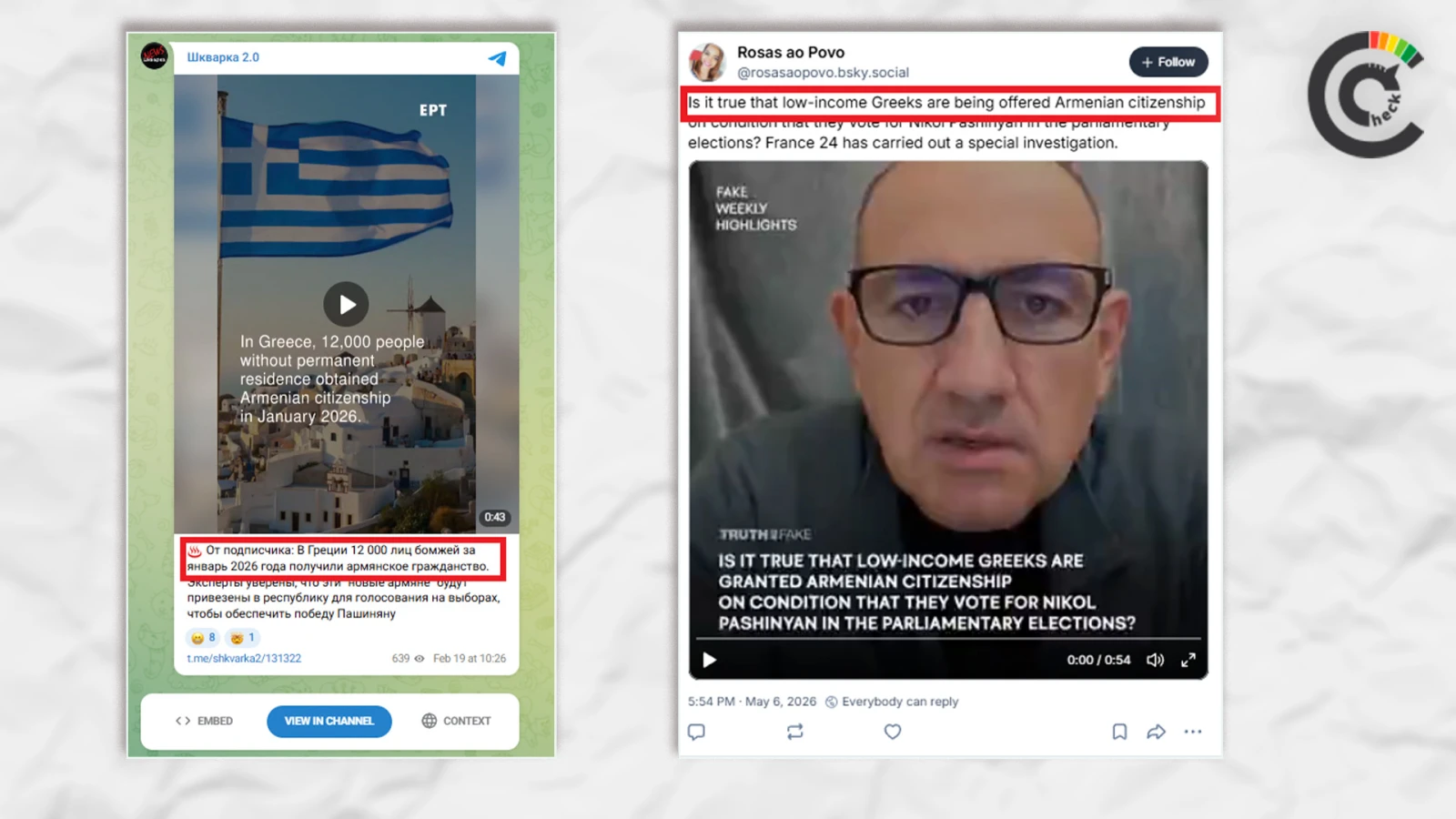 Screenshot from posts circulated on social media