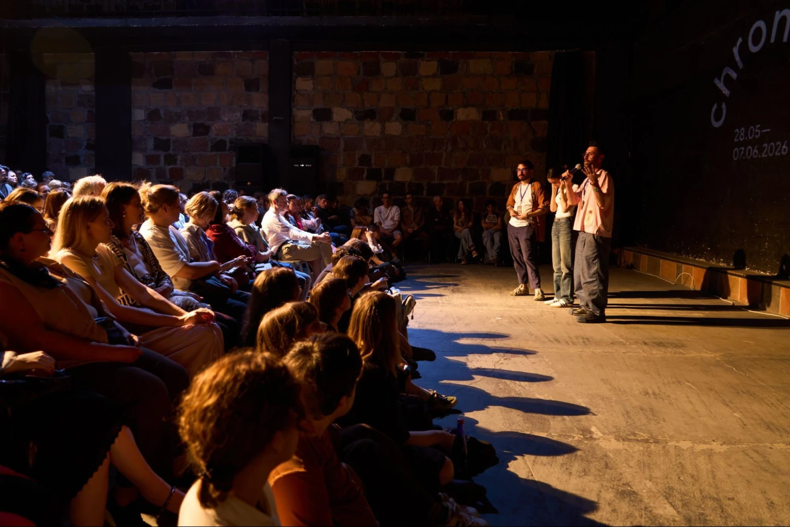 Chronofest’s director, Ilya Moschitsky, introduces the festival. (PHOTO: Tatiana Lavrenteva / Chronofest)