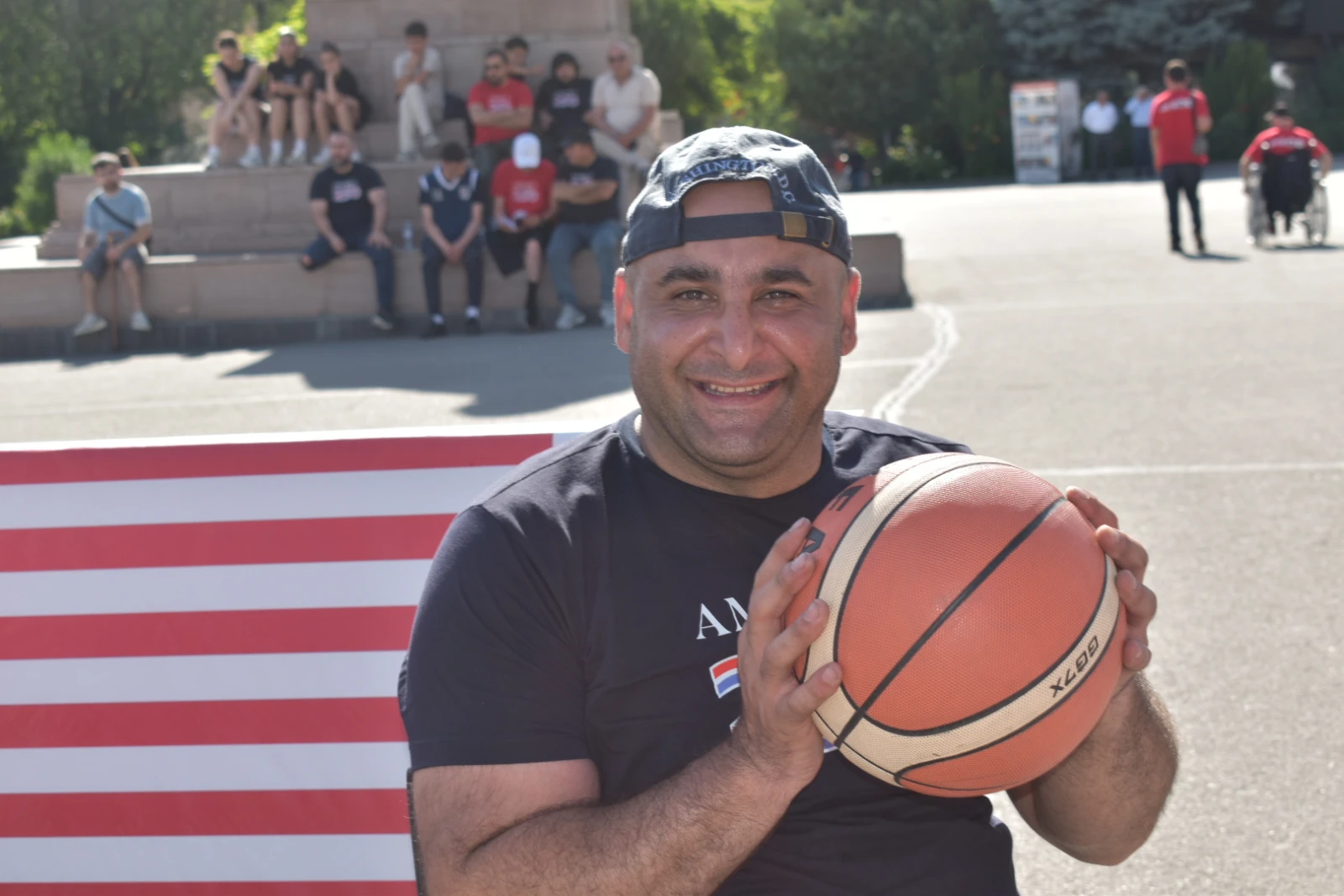 Members of Armenia’s Wheelchair Basketball federation supported the event (PHOTO: Olivia Law)