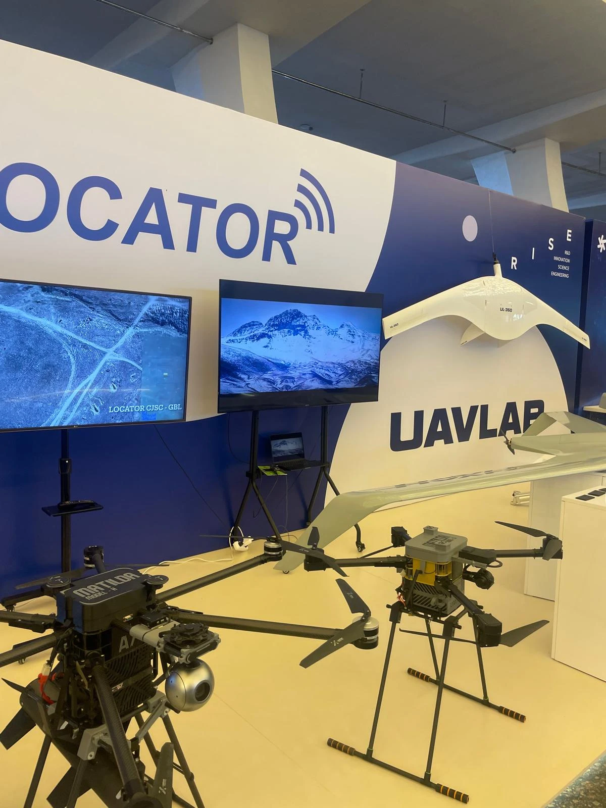 Locator and UAVLAB’s joint presentation booth at the RISE Silicon Mountains expo.