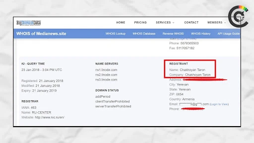 Էկրանապատկերը՝ Bigdomaindata.com հարթակից Էկրանապատկերը՝ Bigdomaindata.com հարթակից