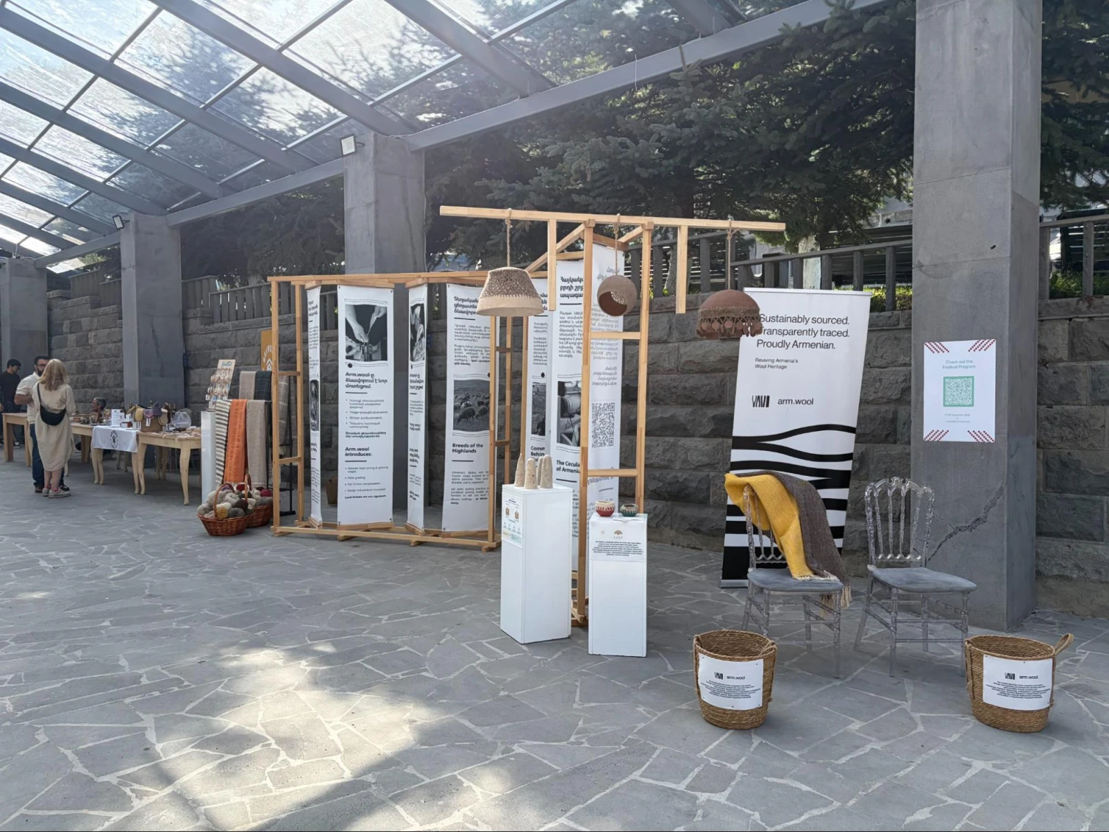 A local wool exhibition, part of the festival's showcase of Vanadzor artisans. Jan Limburski/CivilNet