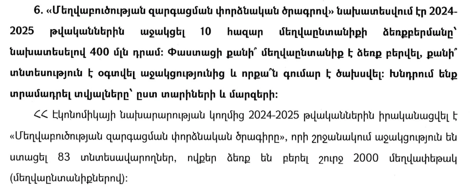 Էկրանակադր՝ Էկոնոմիկայի նախարարության պատասխան-գրությունից Էկրանակադր՝ Էկոնոմիկայի նախարարության պատասխան-գրությունից